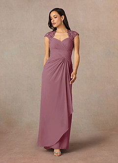 Azazie Birdie Mother of the Bride Dresses Vintage Mauve A-Line Queen Anne Sequins Chiffon Dress image2