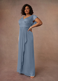 Azazie Reneya Mother of the Bride Dresses Twilight A-Line Pleated Mesh Dress image8