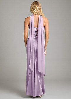 Azazie Sorrel Bridesmaid Dresses Frosted Lilac Mermaid Strapless Stretch Satin Convertible Dress image9