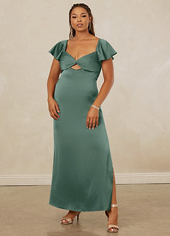 Christian Siriano Bridal for Azazie 1005 Brautjungfernkleider Etui Herzausschnitt Stretch-Satin Kleid Eukalyptus image9