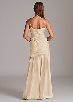 Azazie Aimie Bridesmaid Dresses Champagne Mermaid Mesh Dress image6