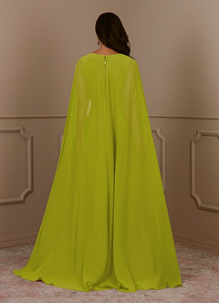 Azazie Isa Mère de la mariée Robes Robe Trapèze en Mousseline de soie Col V plissé Citronnelle image4