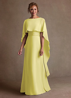 Azazie Marilla Abiti per la Madre della Sposa Abito A-Line in Chiffon Plissettato Sorbetto Al Limone image4