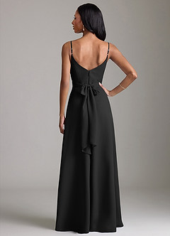 Azazie Kali Brudtärnklänningar Klä av A-Linje i Chiffong Plisserad Svart image4