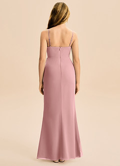 Azazie Buzzy Junior Dusty Rose Sheath Pleated Chiffon Dress image5