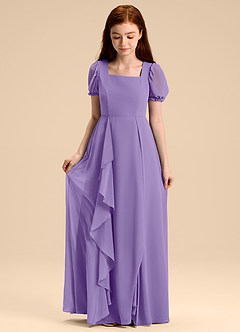 Azazie Priya Junior Tahiti A-Line Blouson Chiffon Dress image5
