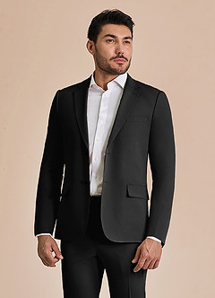 front William Black Comfort Blend  Suit Jacket