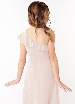Azazie Eletta A-Line Ruched Chiffon Floor-Length Junior Bridesmaid Dress image4