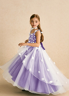 Azazie Darlina Robe Demoiselle D'honneur Fillette Robe Princesse en Tulle Dentelle Ivoire Tahiti image3