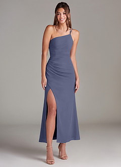 Azazie Eren Bridesmaid Dresses Stormy Mermaid One Shoulder Chiffon Dress image3