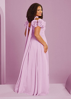 Barbie ♥ Azazie Jurken voor bruidsmeisjes Converteerbaar Jurk van Chiffon met A-Lijn Off the Shoulder Snoep Roze image8