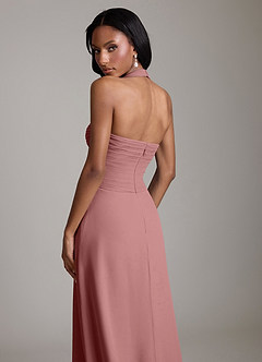 Azazie Clarisa Bridesmaid Dresses Desert Rose A-Line Pleated Chiffon Dress image4