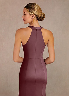 Azazie Tyra Mother of the Bride Dresses Sangria Mermaid Lace Stretch Satin Dress image5