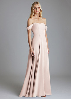 Azazie Seriana Brudtärnklänningar Klä av A-Linje i Chiffong Av axeln Rosenblad image4