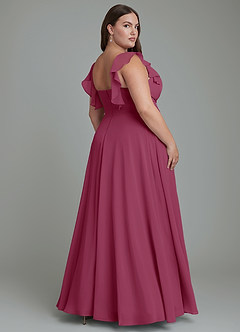 Azazie Leilani Bridesmaid Dresses Mulberry A-Line Pleated Chiffon Dress image7