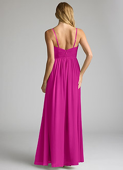Azazie Alia Brautjungfernkleider A-Linie Plissee Chiffon Kleid Fuchsia image5
