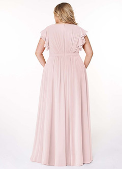 Azazie Daphne Modest Bridesmaid Dresses A-Line Ruffled Chiffon Floor-Length Dress image8