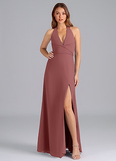 Azazie Odie Bridesmaid Dresses Amethyst A-Line Chiffon Dress image3