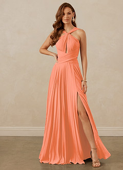 Christian Siriano Bridal for Azazie 1009 Bridesmaid Dresses Sunset A-Line Pleated Chiffon Dress image2