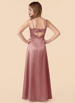 Azazie Renna Junior Dusty Rose Mermaid Pleated Stretch Satin Dress image2