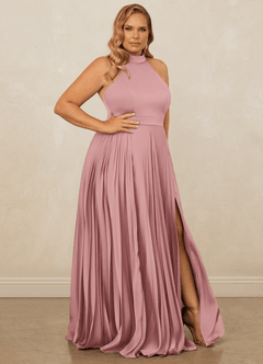 Christian Siriano Bridal for Azazie 1007 Bridesmaid Dresses Dusty Rose A-Line Pleated Stretch Satin Dress image10