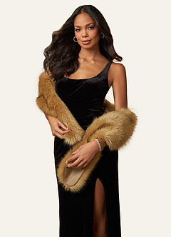front Azazie Sincerity Faux Fur Wrap