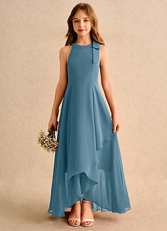Azazie Boop Girls Formal Flower Girl Dresses Bermuda A-Line Bow Chiffon Dress image1