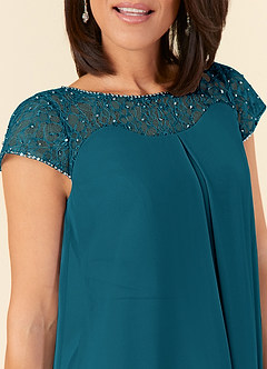 Azazie Tess Mother of the Bride Dresses Ink Blue Empire Sequins Chiffon Dress image9
