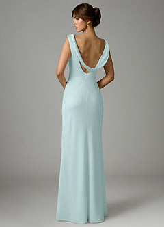 Azazie Kieryn Robes de demoiselle d'honneur Robe Sirène en Satin extensible Plissée Verre De Mer image5