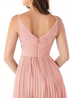 Azazie Raychelle Bridesmaid Dresses Rosette A-Line V-Neck Chiffon Dress image3