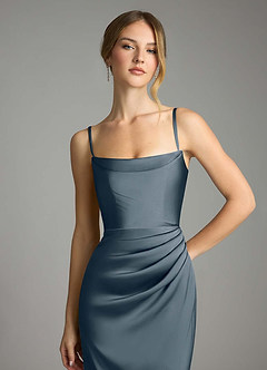 Azazie Leonis Bridesmaid Dresses Twilight Mermaid Pleated Stretch Satin Convertible Dress image3