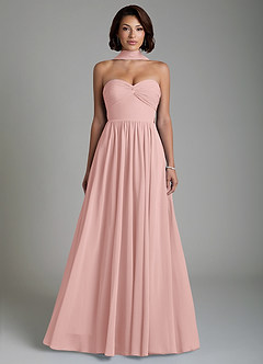 Azazie Petra Abiti da Damigella Abito A-Line in Chiffon Corsetto Rosa Cipria image7