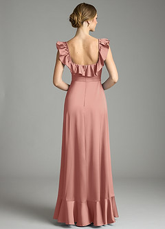 Azazie Lyra Vestidos de damas de honor Vestido de Rosetón de Satén Elástico de Corte en A Convertible con Vestidos sin tirantes image8