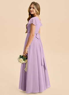 Azazie Cady Junior Wisteria A-Line Pleated Chiffon Dress image6