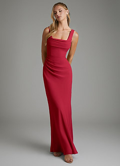 Azazie Asa Bridesmaid Dresses Scarlet Sheath Corset Chiffon Dress image6