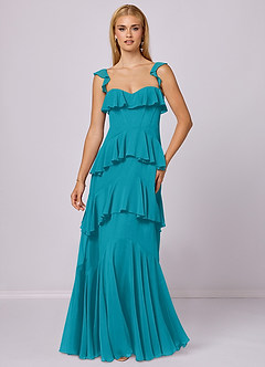 Barbie ♥ Azazie Bridesmaid Dresses Jade A-Line Sweetheart Neckline Chiffon Dress image3