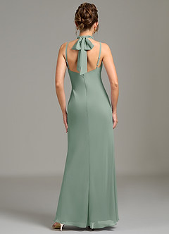 Azazie Cassiana Bridesmaid Dresses Silver Sage Mermaid Pleated Chiffon Dress image6