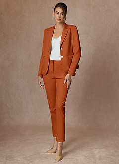 front Whitney Spalona Pomarańcza Kombinezon Ze Spodniami O Pełnej Długości I Rozciągliwym Splocie