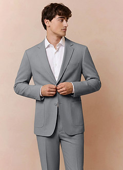 front Owen Grey Lightweight Tailored Suit Jacket
