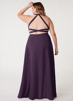 Azazie Clarice Bridesmaid Dresses Plum A-Line Halter Chiffon Dress image9