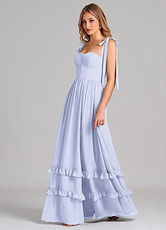Azazie Anastacia Brautjungfernkleider A-Linie Herzausschnitt Chiffon Kleid Lavendel image5