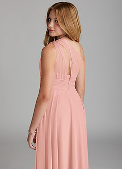 Azazie Charlize Junior Rosette A-Line Mesh Dress image5