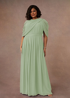 Azazie Olena Mother of the Bride Dresses Dusty Sage A-Line Sequins Chiffon Dress image7