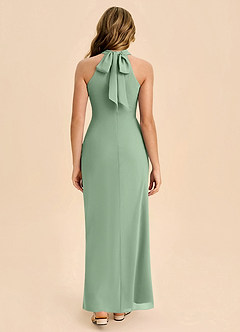 Azazie Doretta Junior Robe Fourreau en Mousseline de soie Plissée Matcha image2