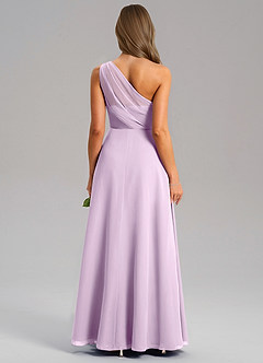 Azazie Phaedra Jurken voor bruidsmeisjes Jurk van Chiffon met A-Lijn One-Shoulder Frosted Lila image2