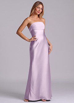 Azazie Ailanie Brudtärnklänningar Klä av Tubklänning i Stretch Satin Axelbandslös Frostad Lila image5