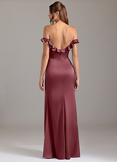 Azazie Callie Bridesmaid Dresses Desert Rose A-Line Ruched Stretch Satin Convertible Dress image7