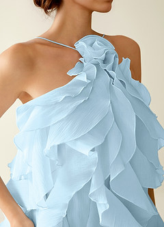 Oliamagn Shy Blue Ruffles Tulle Mini Dress image2