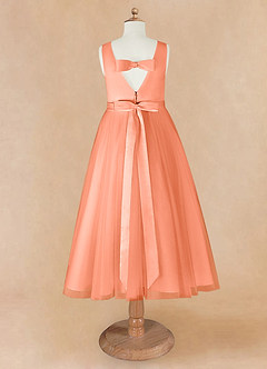 Azazie Marlee Final Sale Sunset A-Line Pleated Matte Satin Dress image8