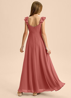Azazie Carmin Junior Antique Rose A-Line Ruched Chiffon Dress image2